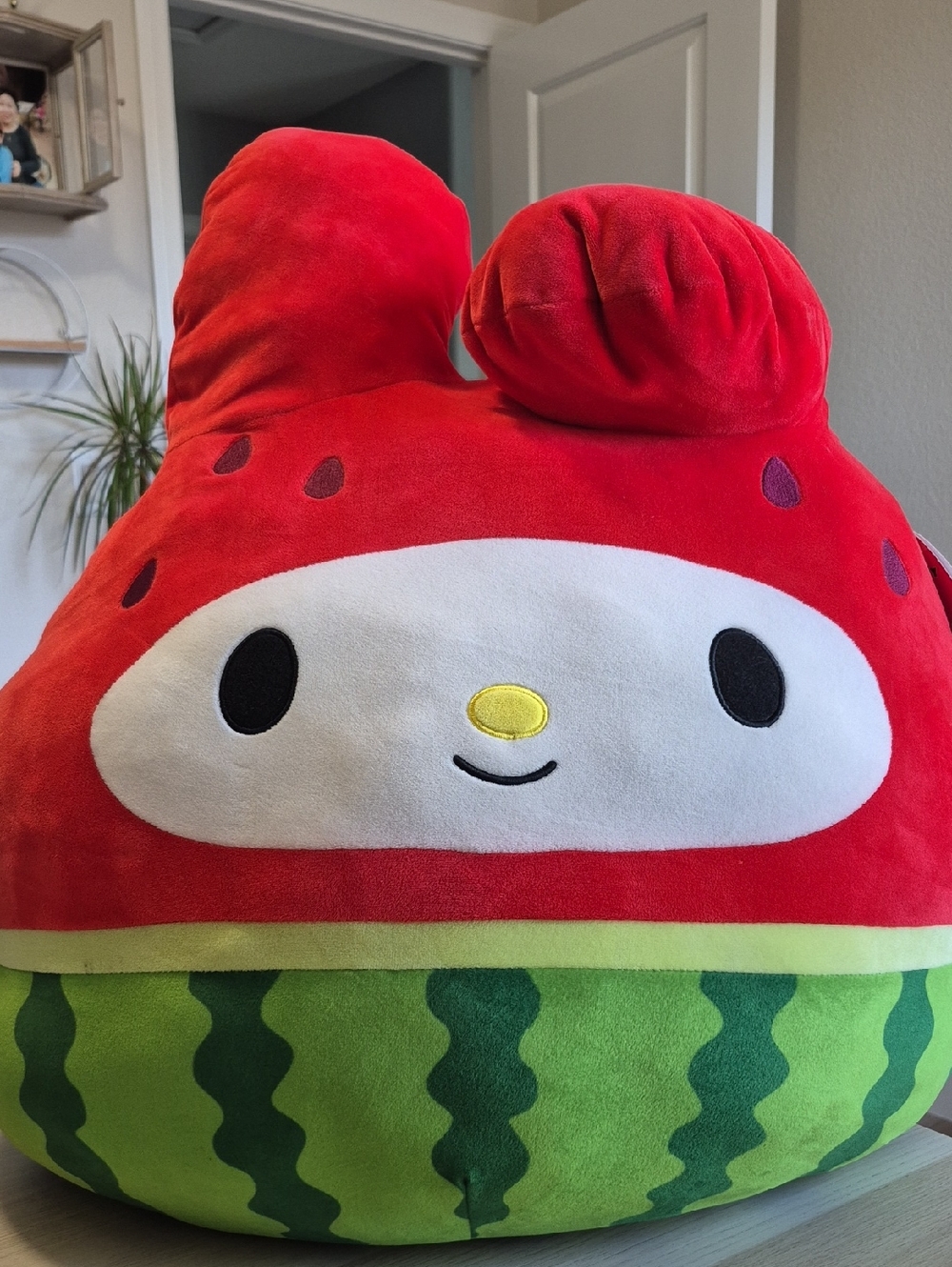 My Melody Red and White Plush with Green Accents, GIANT SIZE , New